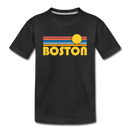 Boston, Massachusetts Youth T-Shirt - Retro Sunrise Youth Boston Tee - black
