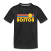 Boston, Massachusetts Youth T-Shirt - Retro Sunrise Youth Boston Tee - black