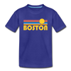 Boston, Massachusetts Youth T-Shirt - Retro Sunrise Youth Boston Tee - royal blue