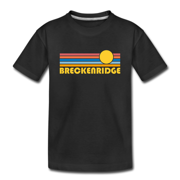 Breckenridge, Colorado Youth T-Shirt - Retro Sunrise Youth Breckenridge Tee - black