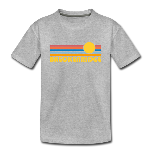 Breckenridge, Colorado Youth T-Shirt - Retro Sunrise Youth Breckenridge Tee - heather gray