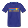 Breckenridge, Colorado Youth T-Shirt - Retro Sunrise Youth Breckenridge Tee - royal blue