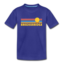 Breckenridge, Colorado Youth T-Shirt - Retro Sunrise Youth Breckenridge Tee - royal blue