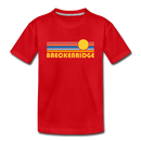 Breckenridge, Colorado Youth T-Shirt - Retro Sunrise Youth Breckenridge Tee - red
