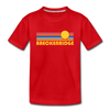Breckenridge, Colorado Youth T-Shirt - Retro Sunrise Youth Breckenridge Tee - red