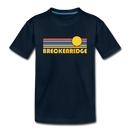 Breckenridge, Colorado Youth T-Shirt - Retro Sunrise Youth Breckenridge Tee - deep navy