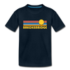 Breckenridge, Colorado Youth T-Shirt - Retro Sunrise Youth Breckenridge Tee - deep navy