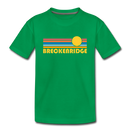 Breckenridge, Colorado Youth T-Shirt - Retro Sunrise Youth Breckenridge Tee - kelly green