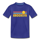 Brooklyn, New York Youth T-Shirt - Retro Sunrise Youth Brooklyn Tee - royal blue