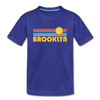Brooklyn, New York Youth T-Shirt - Retro Sunrise Youth Brooklyn Tee - royal blue