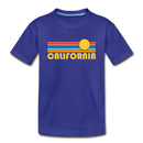 California Youth T-Shirt - Retro Sunrise Youth California Tee - royal blue