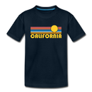 California Youth T-Shirt - Retro Sunrise Youth California Tee - deep navy