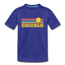 Chicago, Illinois Youth T-Shirt - Retro Sunrise Youth Chicago Tee - royal blue