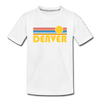 Denver, Colorado Youth T-Shirt - Retro Sunrise Youth Denver Tee - white