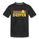 Denver, Colorado Youth T-Shirt - Retro Sunrise Youth Denver Tee - black