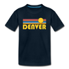 Denver, Colorado Youth T-Shirt - Retro Sunrise Youth Denver Tee - deep navy