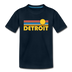 Detroit, Michigan Youth T-Shirt - Retro Sunrise Youth Detroit Tee - deep navy