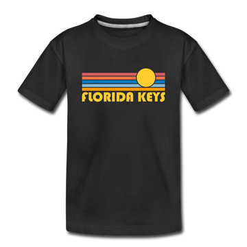 Florida Keys, Florida Youth T-Shirt - Retro Sunrise Youth Florida Keys Tee - black