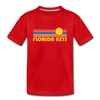 Florida Keys, Florida Youth T-Shirt - Retro Sunrise Youth Florida Keys Tee - red