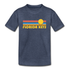 Florida Keys, Florida Youth T-Shirt - Retro Sunrise Youth Florida Keys Tee - heather blue