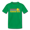 Florida Keys, Florida Youth T-Shirt - Retro Sunrise Youth Florida Keys Tee - kelly green