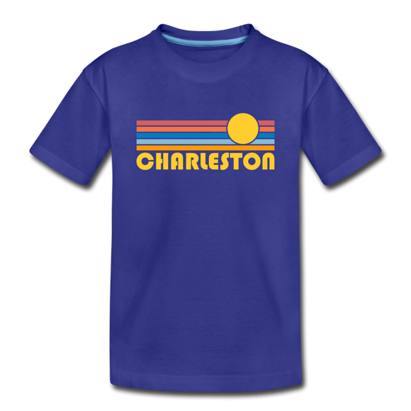 Charleston, South Carolina Youth T-Shirt - Retro Sunrise Youth Charleston Tee - royal blue