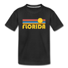 Florida Youth T-Shirt - Retro Sunrise Youth Florida Tee - black