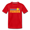 Florida Youth T-Shirt - Retro Sunrise Youth Florida Tee - red