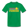 Florida Youth T-Shirt - Retro Sunrise Youth Florida Tee - kelly green