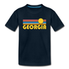 Georgia Youth T-Shirt - Retro Sunrise Youth Georgia Tee - deep navy