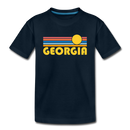 Georgia Youth T-Shirt - Retro Sunrise Youth Georgia Tee - deep navy