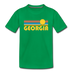 Georgia Youth T-Shirt - Retro Sunrise Youth Georgia Tee - kelly green