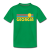 Georgia Youth T-Shirt - Retro Sunrise Youth Georgia Tee - kelly green