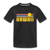 Hawaii Youth T-Shirt - Retro Sunrise Youth Hawaii Tee - black