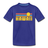 Hawaii Youth T-Shirt - Retro Sunrise Youth Hawaii Tee - royal blue