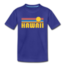 Hawaii Youth T-Shirt - Retro Sunrise Youth Hawaii Tee - royal blue