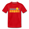 Hawaii Youth T-Shirt - Retro Sunrise Youth Hawaii Tee - red