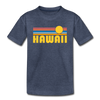 Hawaii Youth T-Shirt - Retro Sunrise Youth Hawaii Tee - heather blue