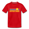 Hilton Head, South Carolina Youth T-Shirt - Retro Sunrise Youth Hilton Head Tee - red
