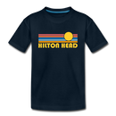 Hilton Head, South Carolina Youth T-Shirt - Retro Sunrise Youth Hilton Head Tee - deep navy