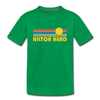 Hilton Head, South Carolina Youth T-Shirt - Retro Sunrise Youth Hilton Head Tee - kelly green