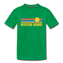 Hilton Head, South Carolina Youth T-Shirt - Retro Sunrise Youth Hilton Head Tee - kelly green