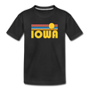 Iowa Youth T-Shirt - Retro Sunrise Youth Iowa Tee - black