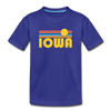 Iowa Youth T-Shirt - Retro Sunrise Youth Iowa Tee - royal blue