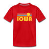 Iowa Youth T-Shirt - Retro Sunrise Youth Iowa Tee - red