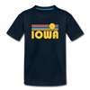 Iowa Youth T-Shirt - Retro Sunrise Youth Iowa Tee - deep navy