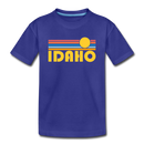 Idaho Youth T-Shirt - Retro Sunrise Youth Idaho Tee - royal blue