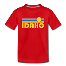 Idaho Youth T-Shirt - Retro Sunrise Youth Idaho Tee - red