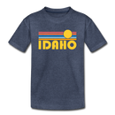 Idaho Youth T-Shirt - Retro Sunrise Youth Idaho Tee - heather blue