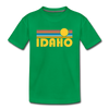 Idaho Youth T-Shirt - Retro Sunrise Youth Idaho Tee - kelly green